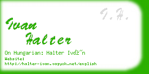 ivan halter business card